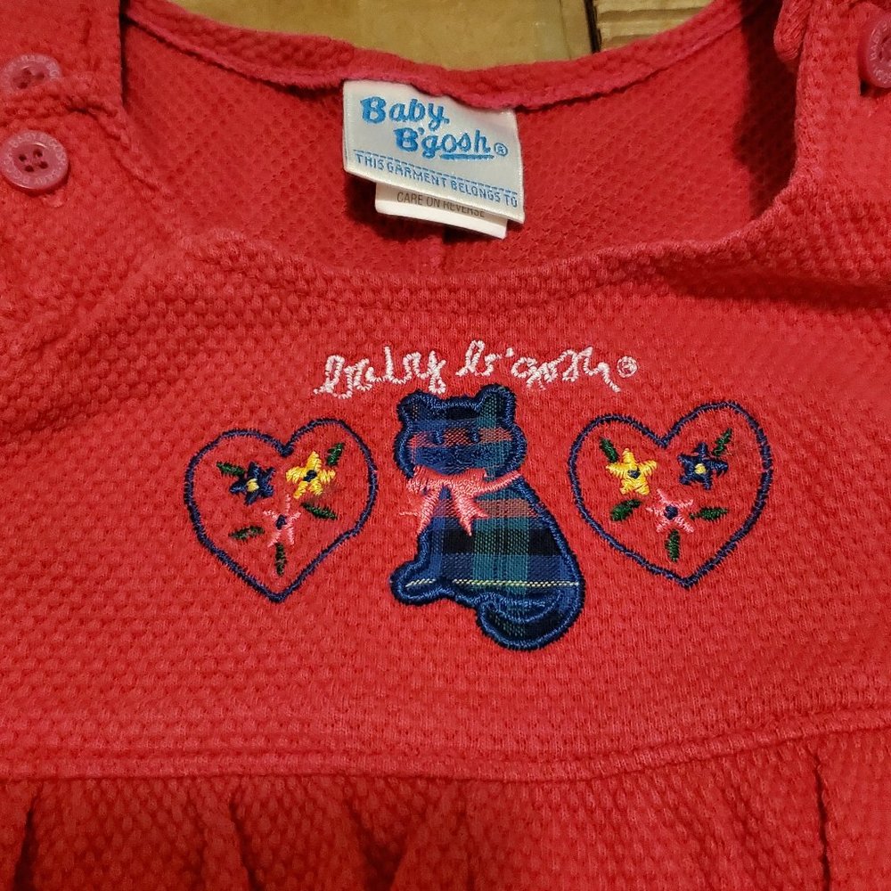 BABY BGOSH RED OVERALLS WITH SNAPS 6-9 MTH